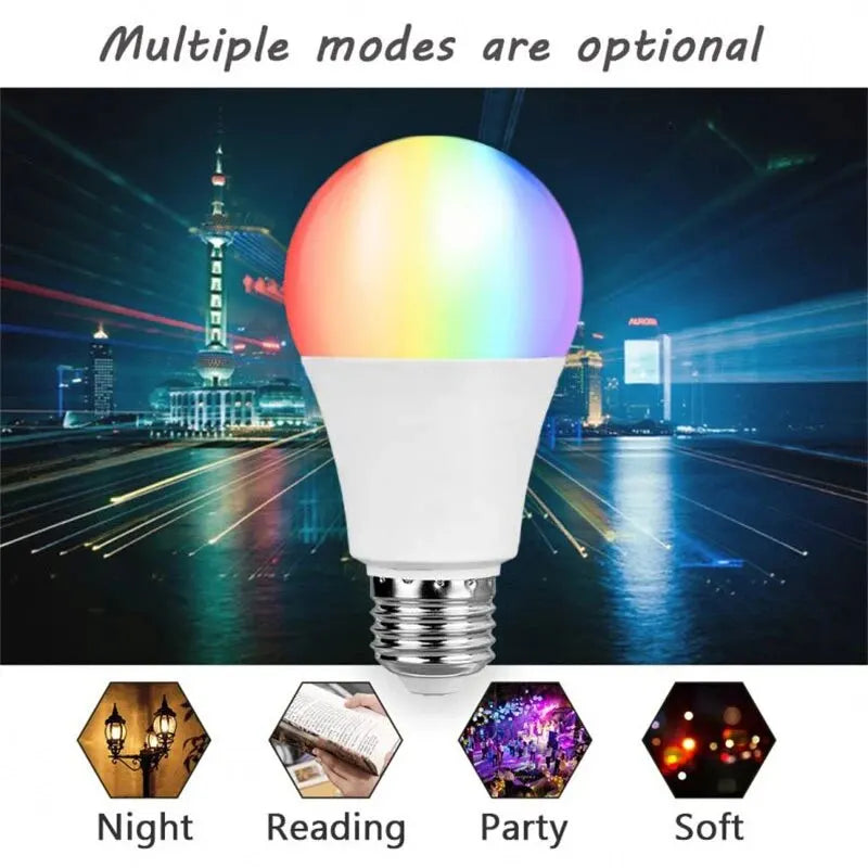 Smart Bulb E27 9W WiFi Bubble Dimmable LED Light Voice Control Bulb RGBCW 100-240V Smart Life Bulb Support Alexa Google Home Oasis Select