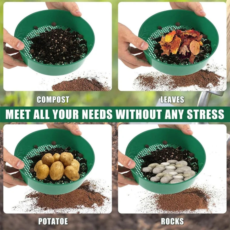 Plastic Soil Sieve Filter Mesh for Soil Stone Sifting Filtration Flower Plant Nursery Pot Home Garden Accessories Tools Oasis Select