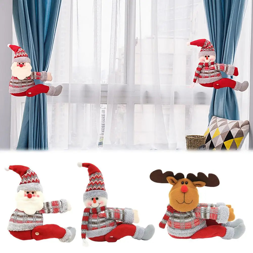 curtains clasp Curtain Buckles SnowmanSanta Claus Elk Christmas Househood Bedroom Decor Accessories Creative Curtain-tie Rings Oasis Select
