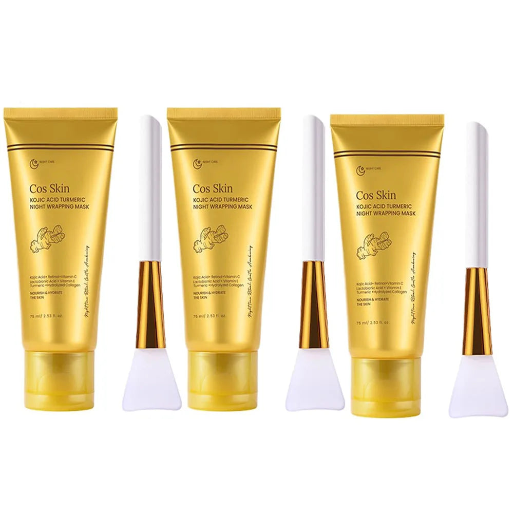 Kojic Acid Turmeric Overnight Peel-Off Mask – Glowing Skin Overnight Peel-Off Mask Oasis Select 3PCS