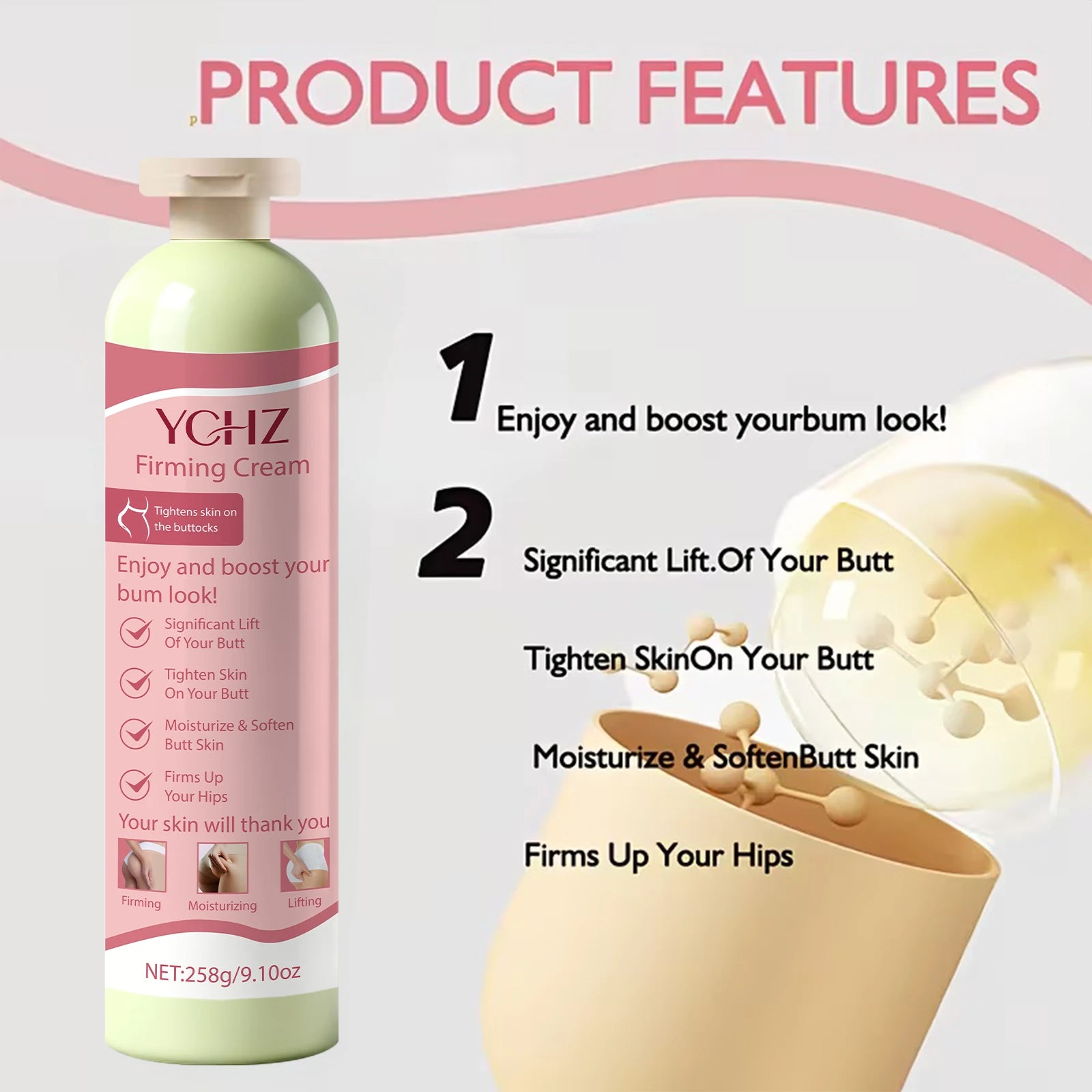 Firming Body Cream | Collagen, Hyaluronic Acid & Ceramide – 258g