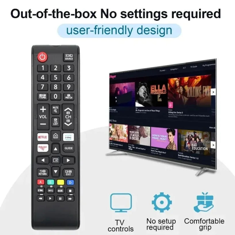 Replacement Remote Control for Samsung TV Universal Infrared Remote with Netflix Prime Video Hulu Buttons for All Samsung Smart Oasis Select