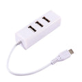 Multi-function Micro USB To 4 Port OTG Hub For Raspberry 0 Power Switch Extension Cable Charging Cable Accessories Oasis Select white