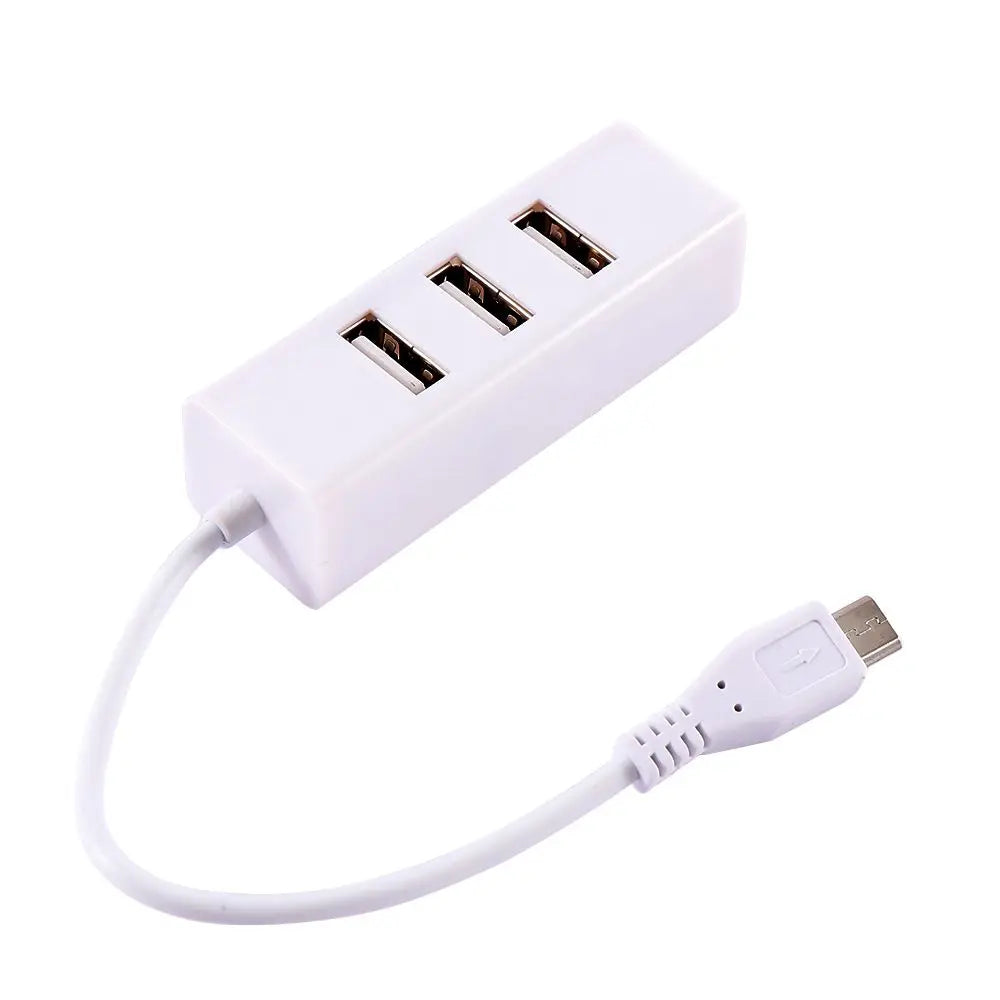 Multi-function Micro USB To 4 Port OTG Hub For Raspberry 0 Power Switch Extension Cable Charging Cable Accessories Oasis Select white