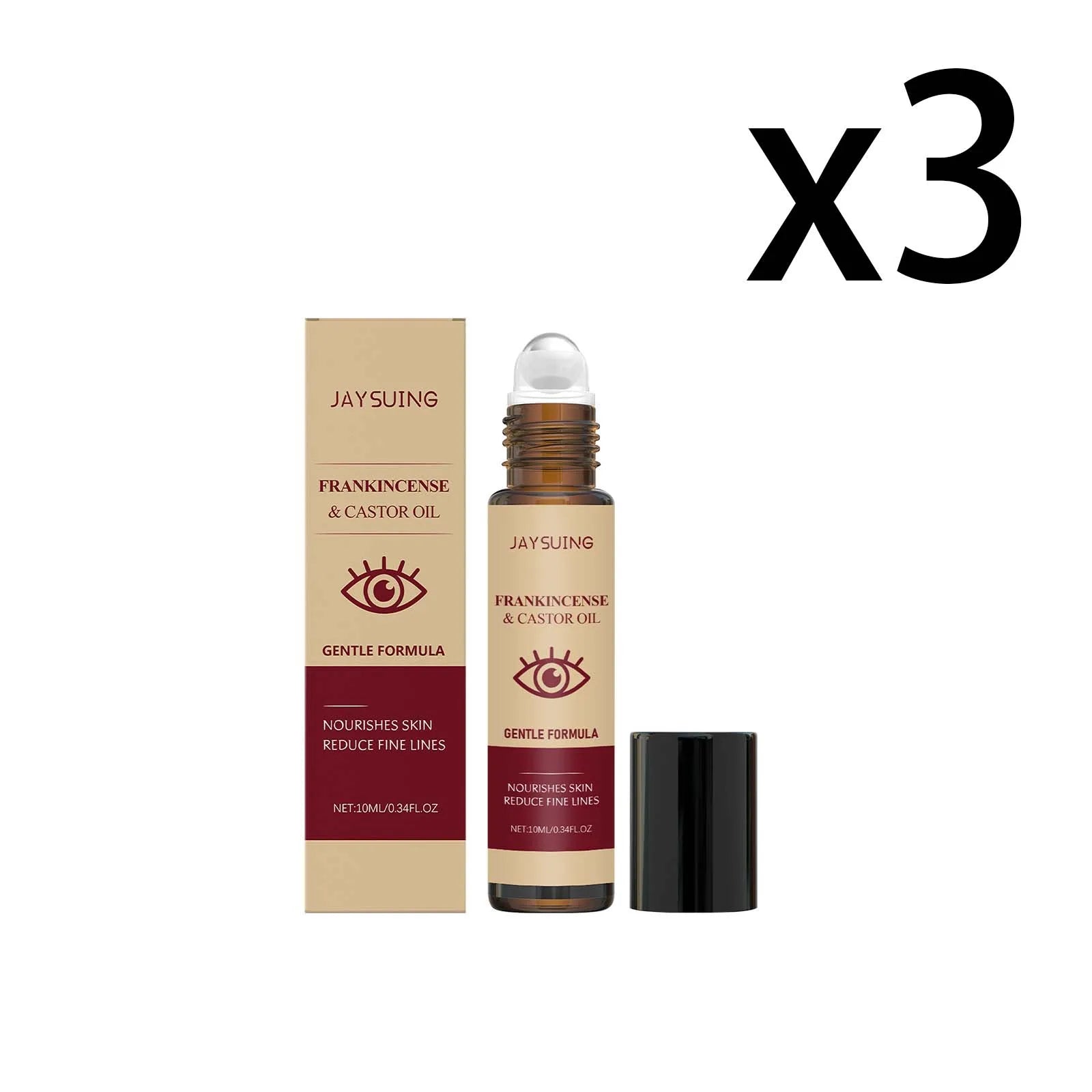Castor Oil Eye Essence Dark Circles Eye Bags Anti-Puffiness Lift Firm Ball Massage Reduce Fine Lines Deep Nourish Eye Care Serum Oasis Select 3x10ml 10ml
