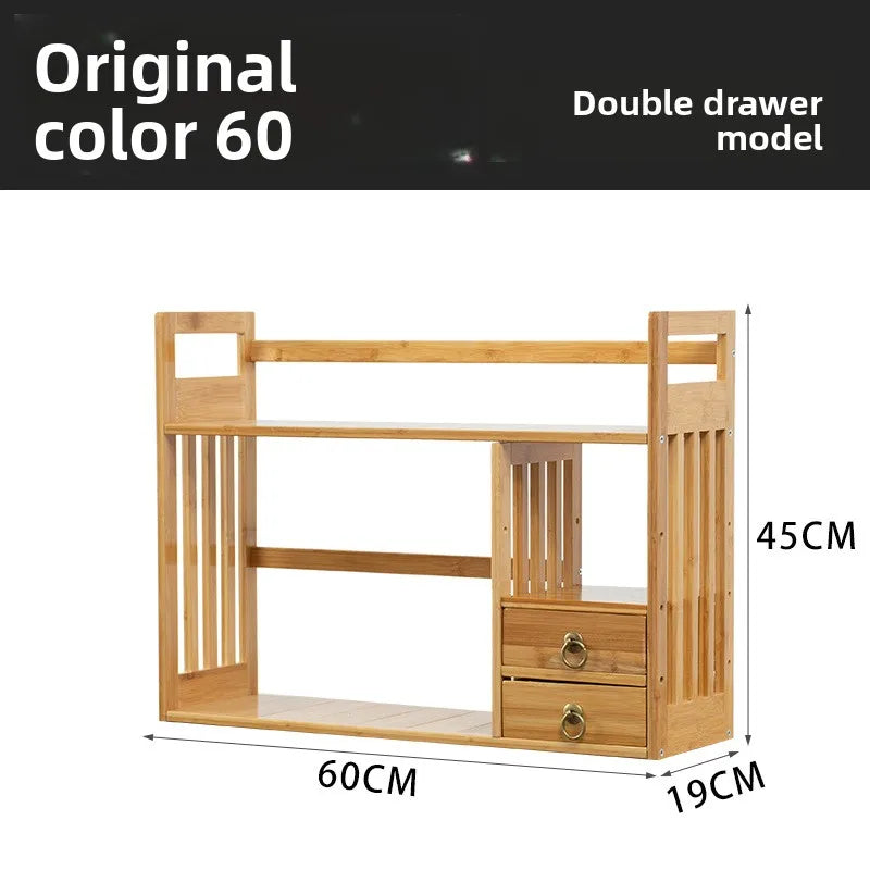 Nanzhu with pumping office small bookshelf desktop storage simple desktop bookshelf student bookshelf shelf Oasis Select Double draw 60