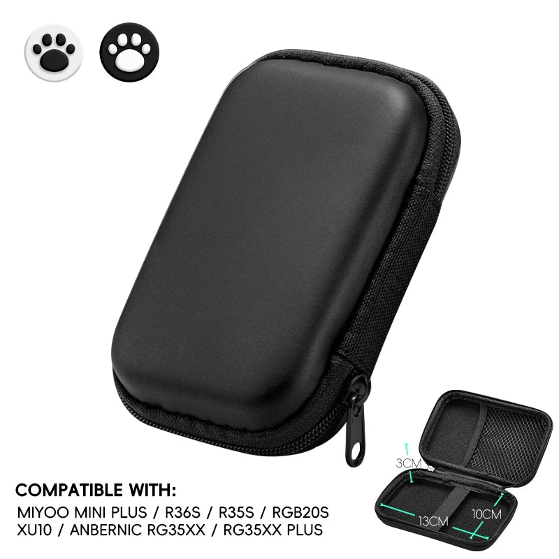 EVA Hard Case for Miyoo Mini Plus & ANBERNIC RG35XX + Joystick Caps Game Console Case Oasis Select