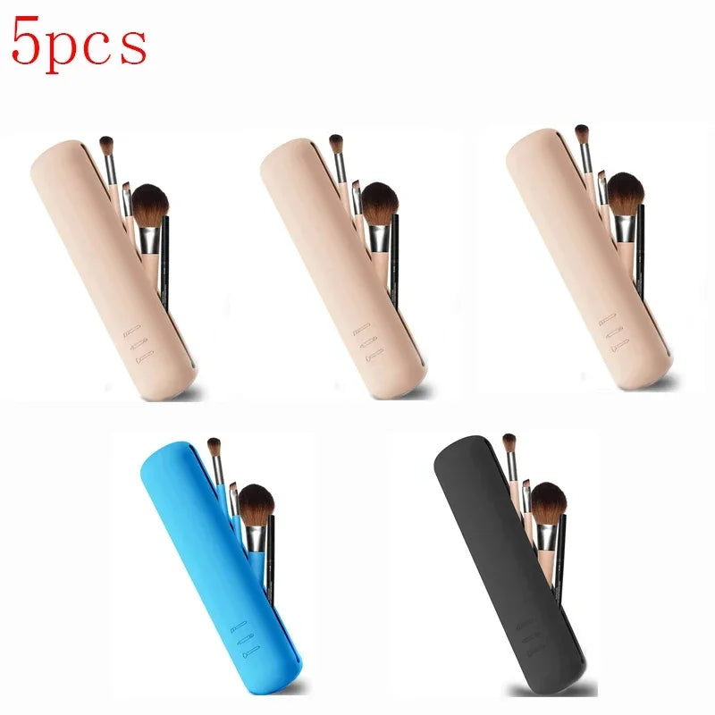 5 3 Silicone Makeup Brush Storage Bag Waterproof Travel Holder
