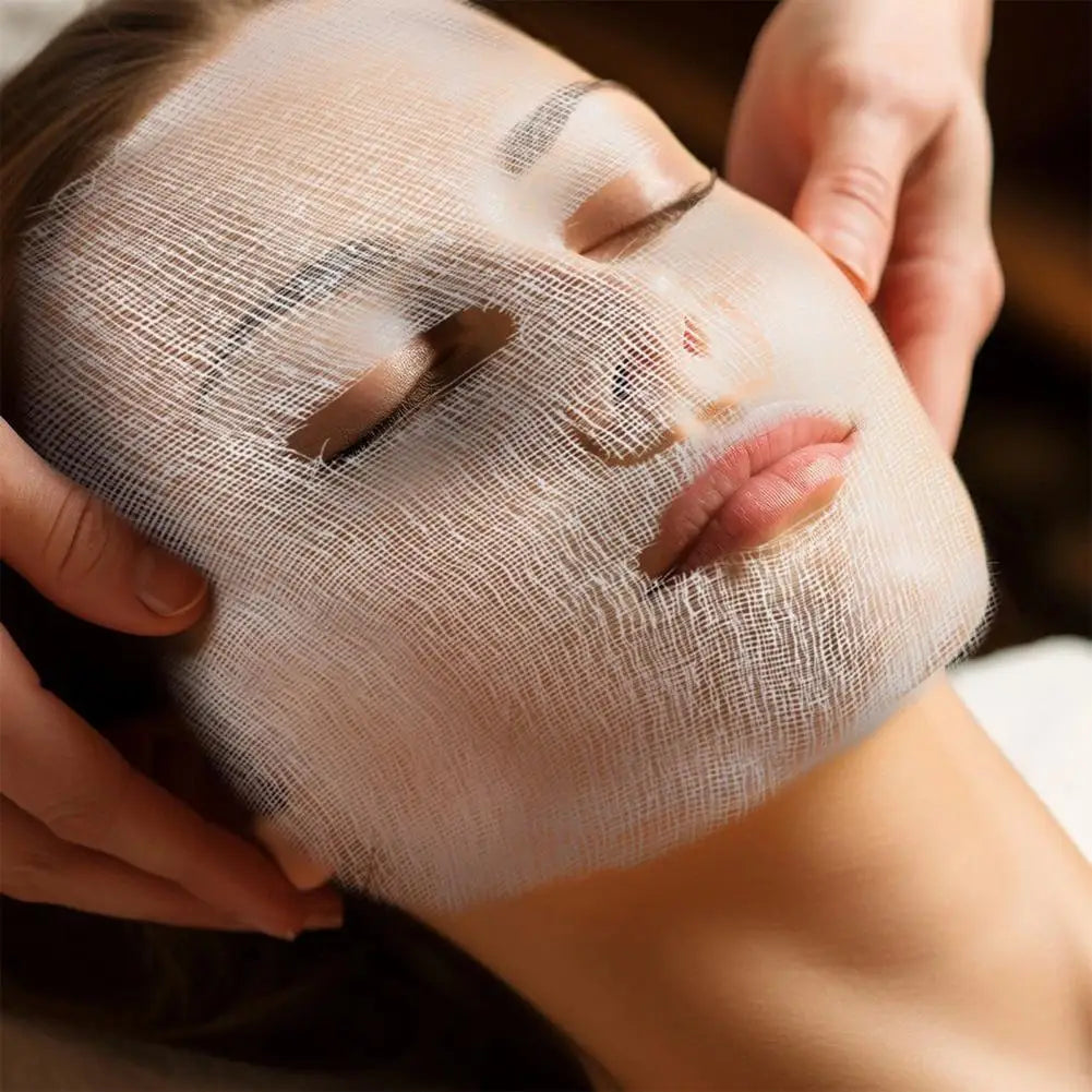 50PCs Gauze Face Mask Sheet Precut DIY Mask Sheet Strong Water Absorption Disposable Facial Mask Sheets for Skin Care Salon SPA Oasis Select