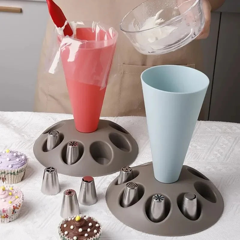 Cream Tool Piping Bag Rack Storage Auxiliary Decorating Mouth Storage Stand Cream Practice Pastry Baking Tools Oasis Select
