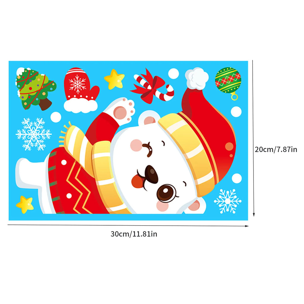 Christmas Electrostatic Window Stickers – Santa & Reindeer Holiday Window Clings Oasis Select