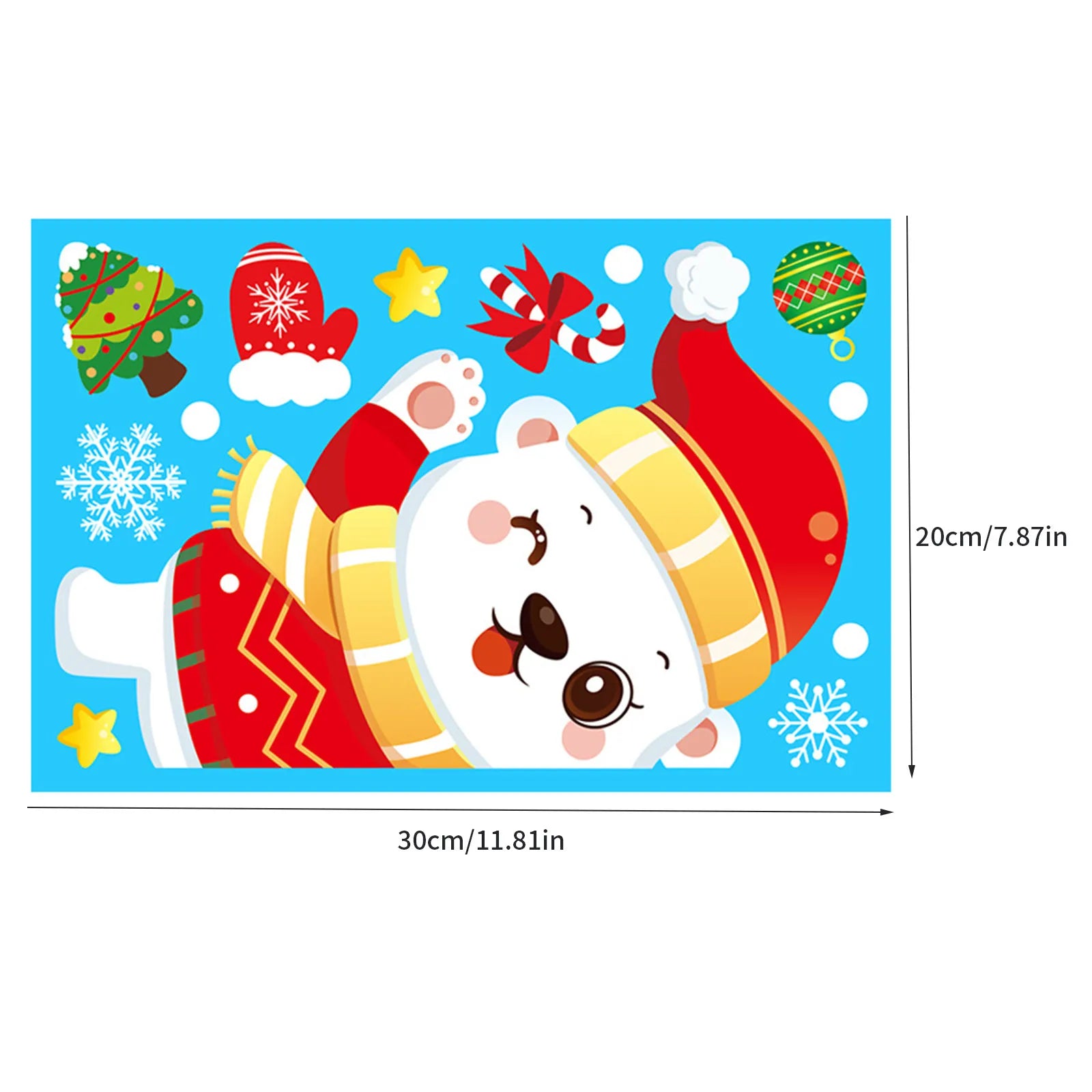 Christmas Electrostatic Window Stickers – Santa & Reindeer Holiday Window Clings Oasis Select
