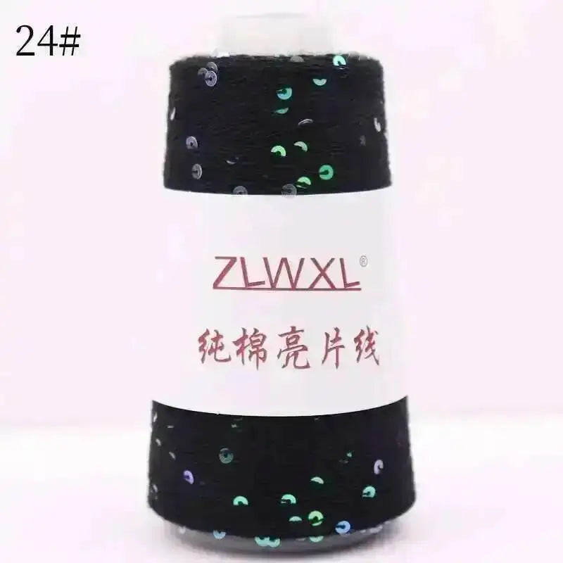 50g Sequin Cotton Yarn DIY Knitted Decoration Hand Crochet Ткань 400M 3mm Oasis Select 24