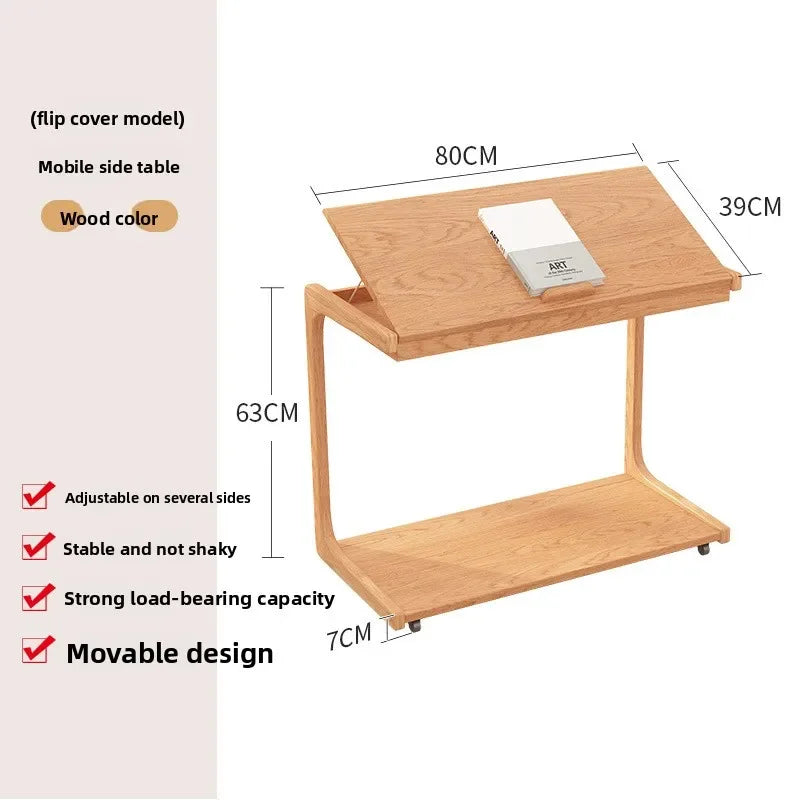 Multi-functional Coffee table removable sofa side small coffee table household living room side table Oasis Select Log color 80A