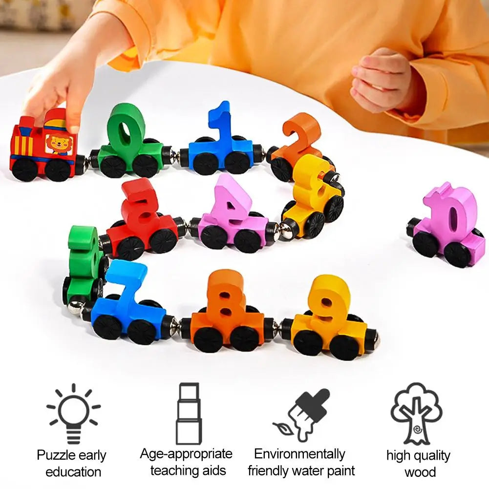 Train Set Magnetic Digital Train Puzzle Wooden Number Trains Learning Activities Educational Digital Train Toys Kids Gifts Oasis Select