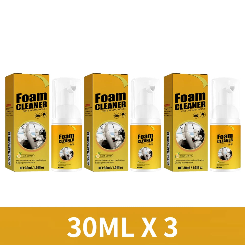30-100ML Multifunctional Foam Cleaner For Car Interior Instrument Panel Seat Steering Wheel Stain Removal Foam Cleaner Spray Oasis Select 30ML X 3