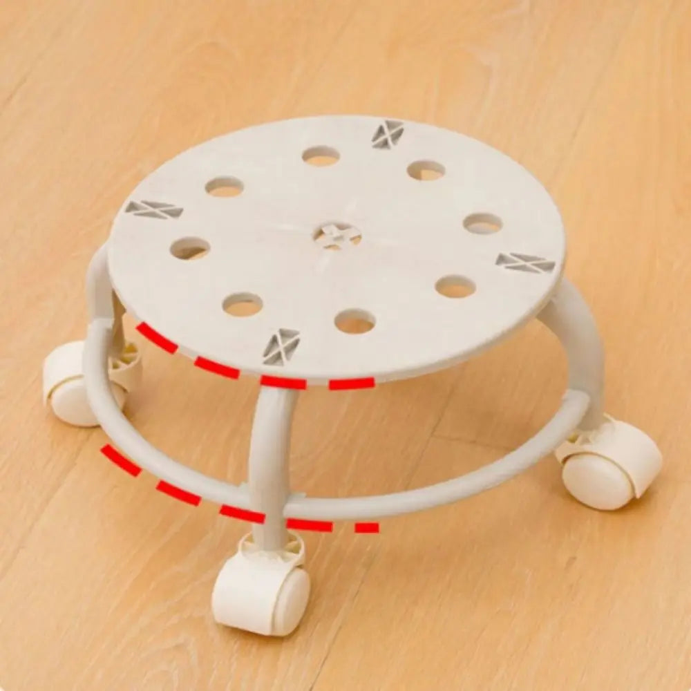 PU Leather Rolling Stool | 360° Swivel Wheels, 250 lb Capacity