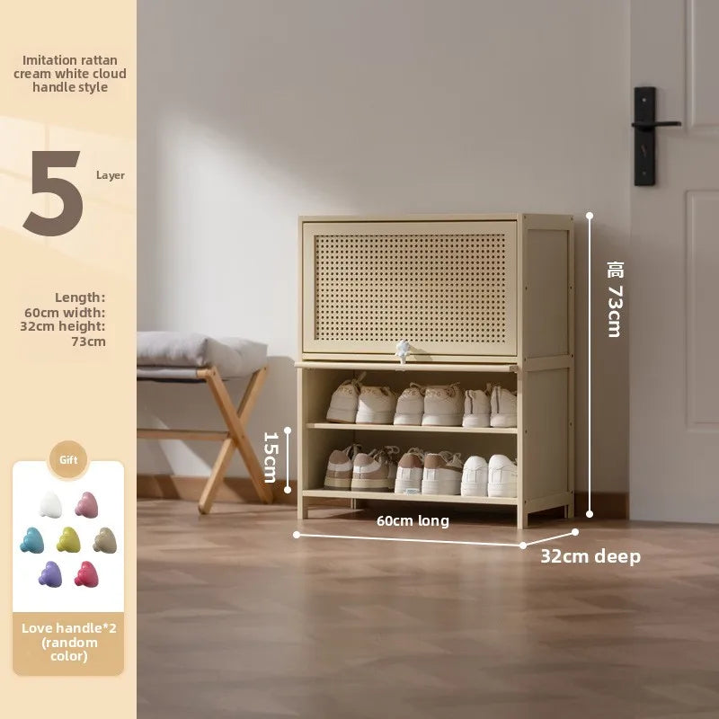 Cabinet household door against the wall large capacity entrance entrance entrance integrated solid wood storage shoe rack Oasis Select Five floors 60