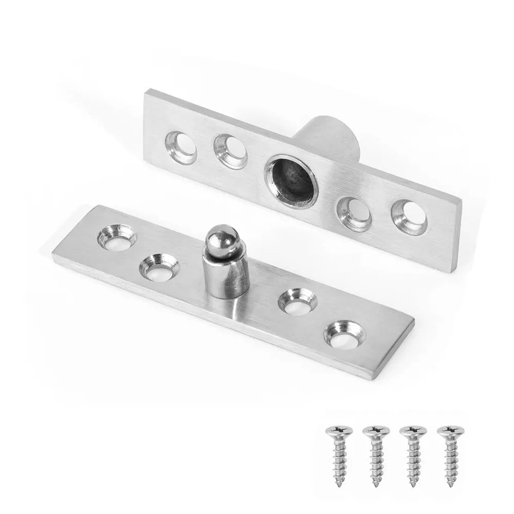 New Stainless Steel Pivot Hinge With Screws Heavy Duty Central Rotating Hinge 360° Swivel Up Down Shaft Oasis Select Silver