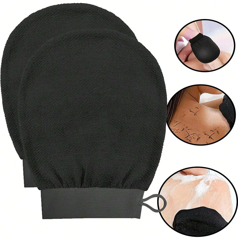 Exfoliating Glove for Body & Face - Bath & Shower Scrub for Deep Cleaning, Tan Removal and Massage Oasis Select