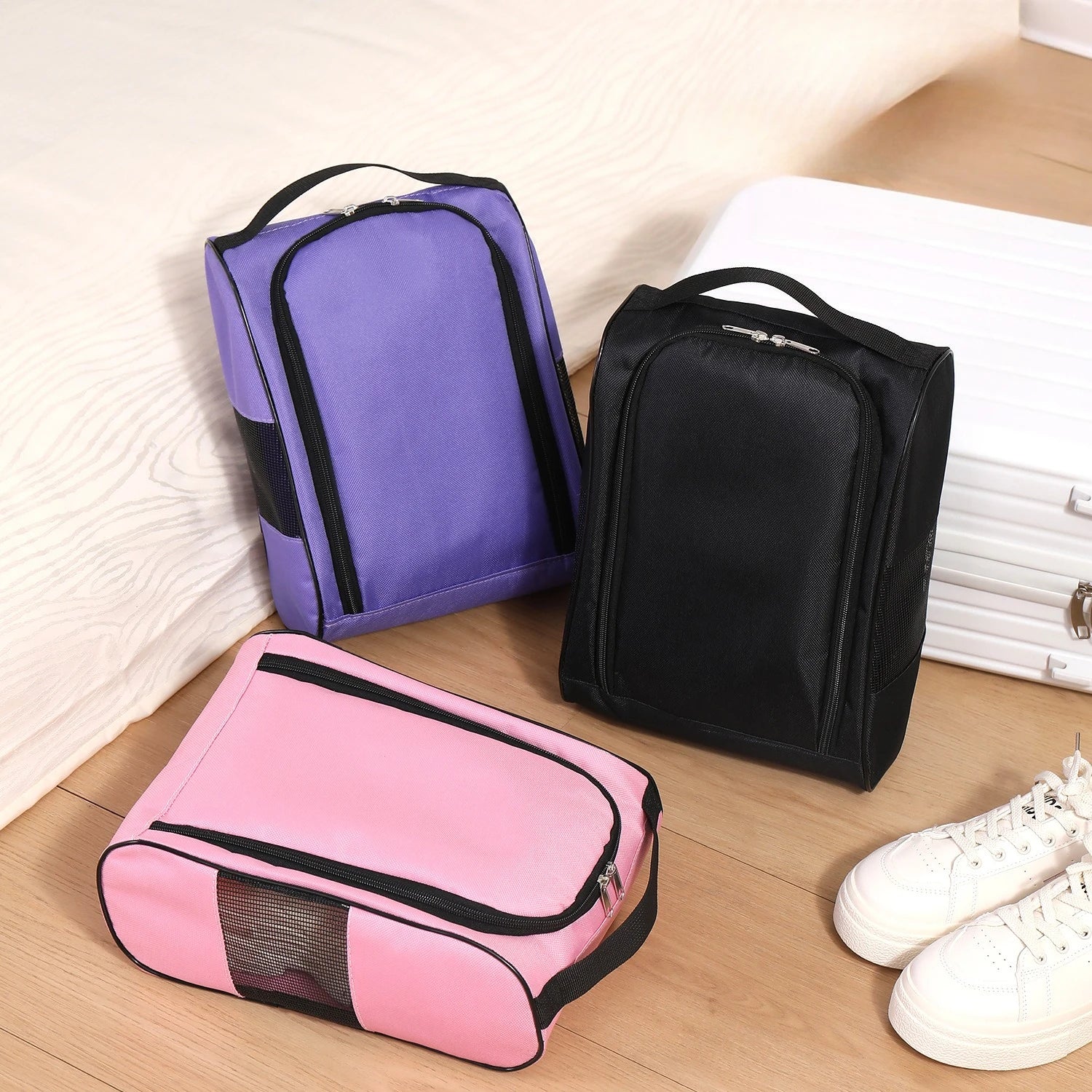 Portable Golf Shoe Bag Oxford Cloth Shoe Carrier Bags Breathable Lightweight Golf Handbag Dustproof Football Tennis Shoe Bag Oasis Select