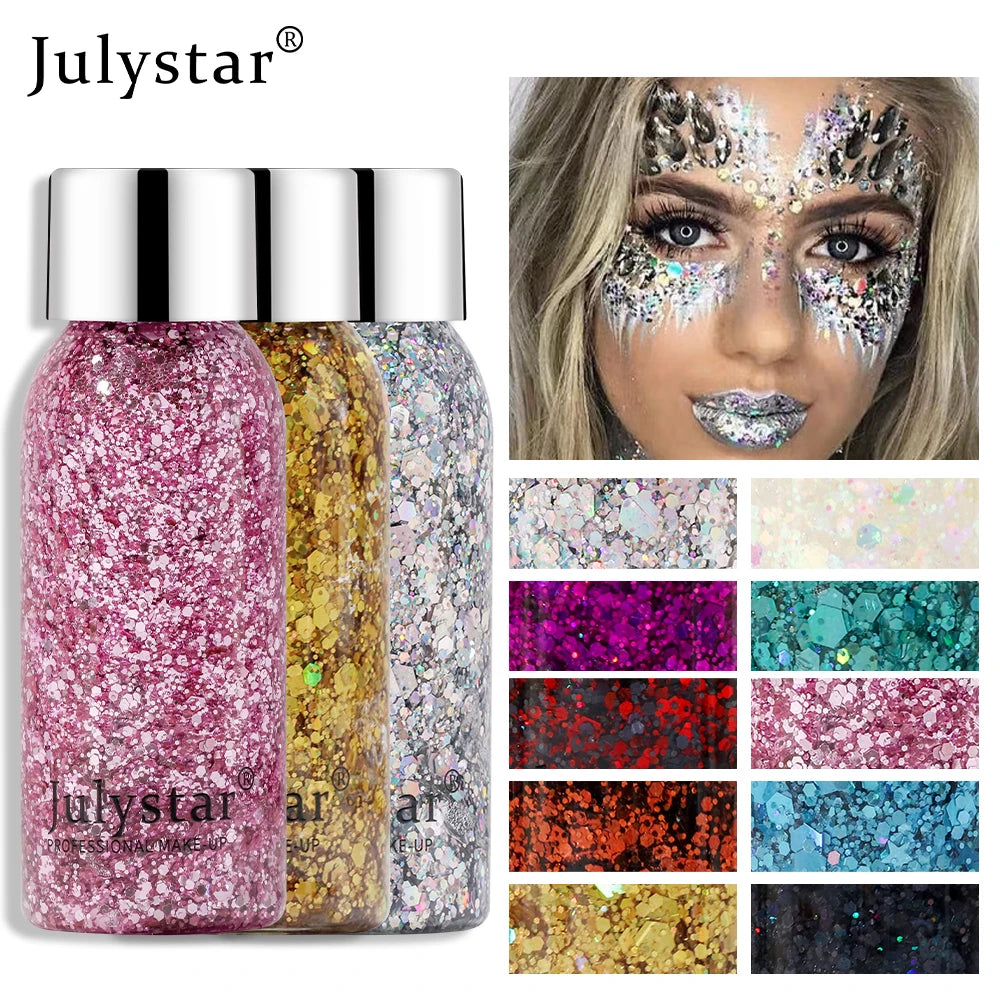 SADOER Glitter Body & Face Shimmer Gel 30ml | Festival Makeup