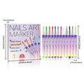 12Pcs/Set Nail Acrylic Graffiti Pen 12 Color Nail Marker DIY 3D Nail Art Drawing Pen Abstract Line Manicure Tool Painting Liner Oasis Select Set B