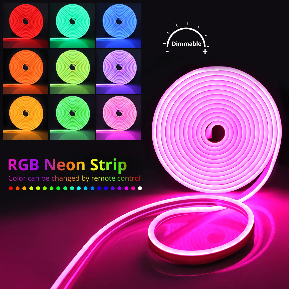 1-5M RGB/White/Warm LED Strip Neon Lights Smart WiFi Music Sync,Coloful Mood Light Tape for Game Room for Tuya APP Alexa Voice Oasis Select