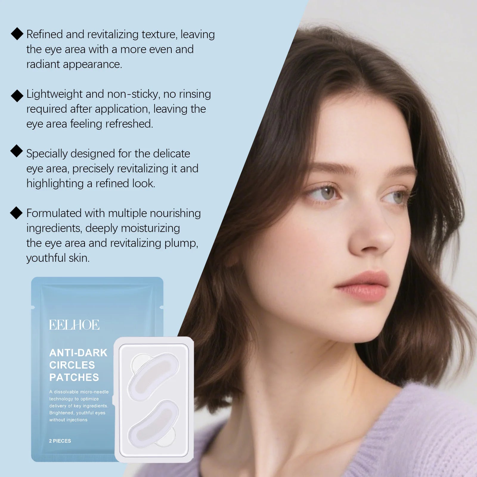 Anti Dark Circles Under Eye Patches Hyaluronic Acid Brightening Eye Mask Puffy Eyes Fine Lines Gentle to Hydrate and Care Oasis Select