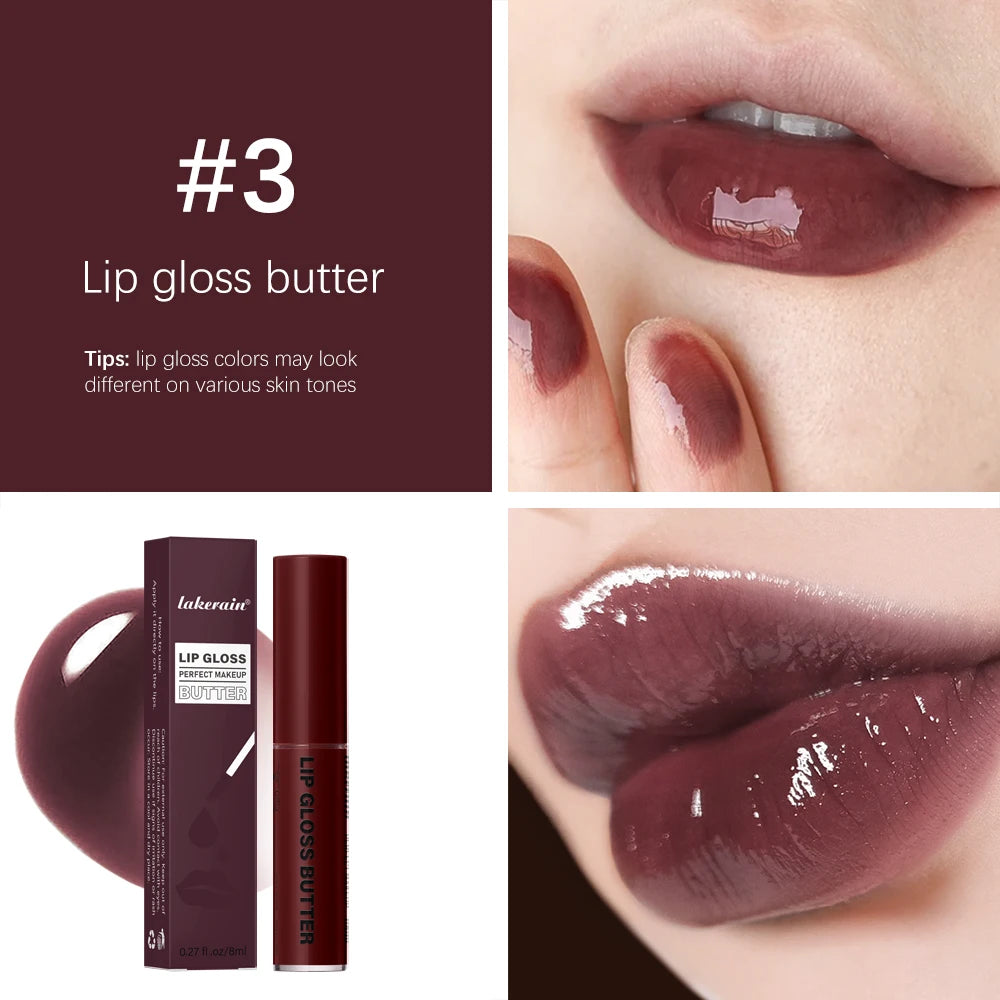 8ml Butter Non-stick Cup Gloss Lip Gloss Moisturizing Mirror Lip Gloss Lasting Color Lip glaze Dye Lip Liquid Makeup For Women Oasis Select