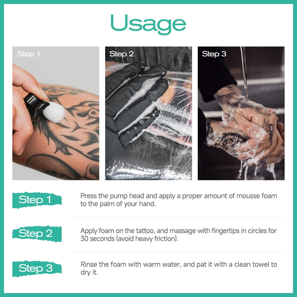 TATTOO FOAMING SOAP Tattoo cleaning foam moisturizes and smooths both new and old tattoos, ensuring they remain shiny and clear Oasis Select