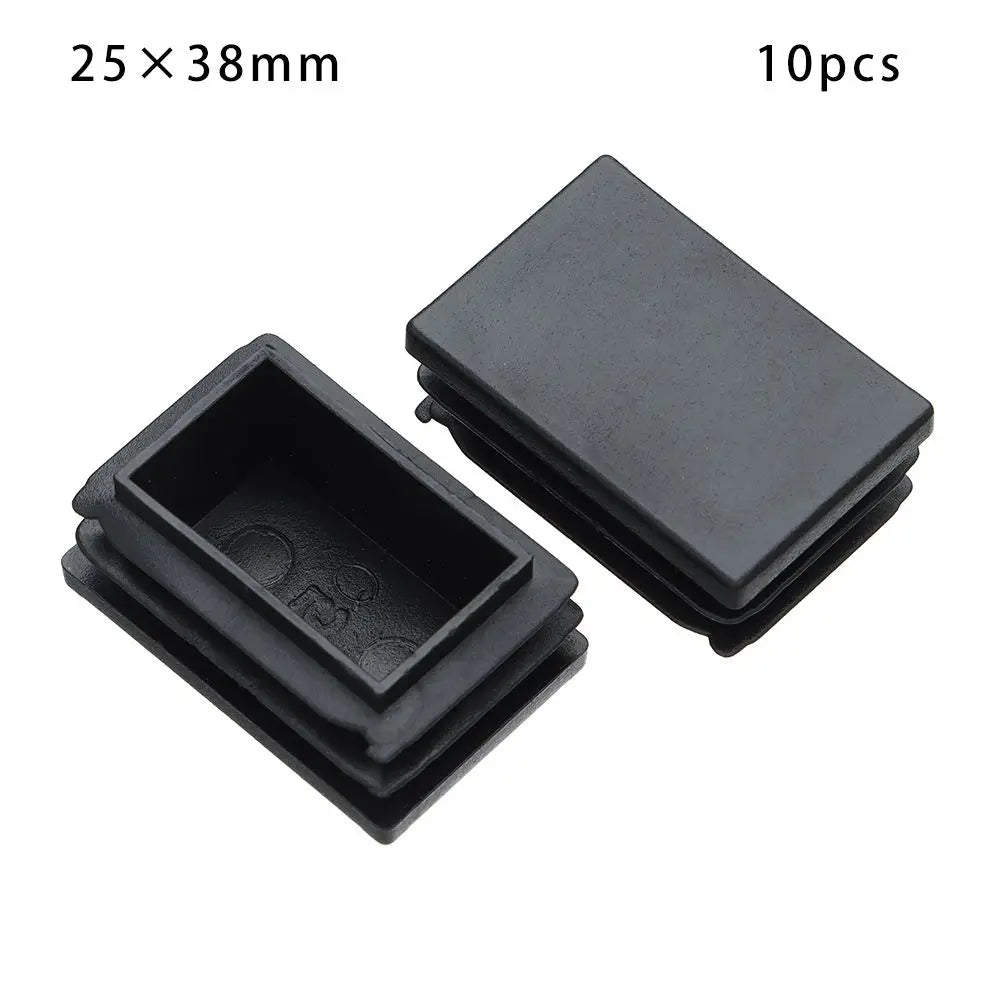 10Pcs Plastic Black Chair Feet Tube Cap Furniture Non-slip Foot Protective Pad Steel Rectangular Tube Plug Dust-Proof Foot Cover Oasis Select 25 38mm