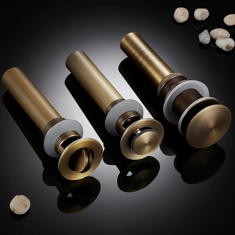 Brass Modern Round Bottle P trap 1 1/4, Sink Drain Pipe P trap Kit Antique with Pop up Drain Oasis Select