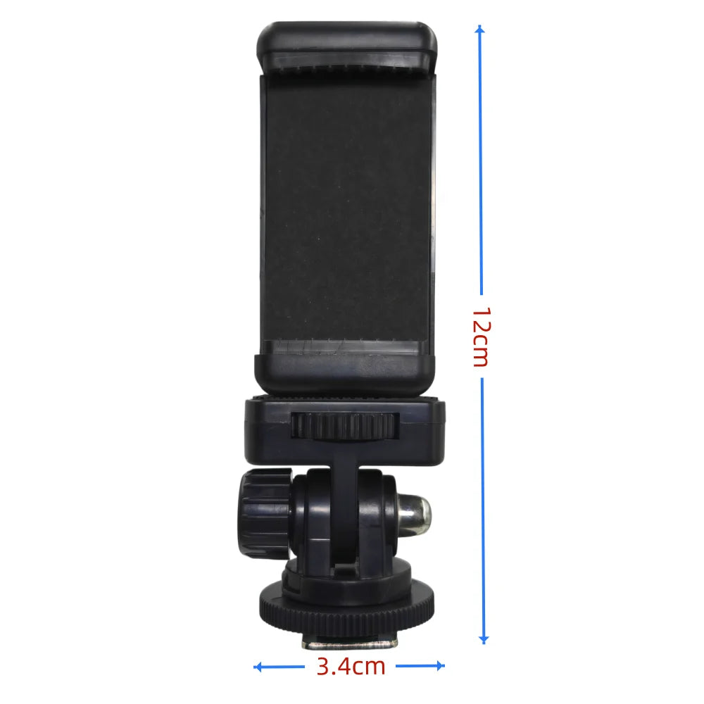 Hot Shoe Phone Mount Adapter for DSLR – 360° Flexible Holder