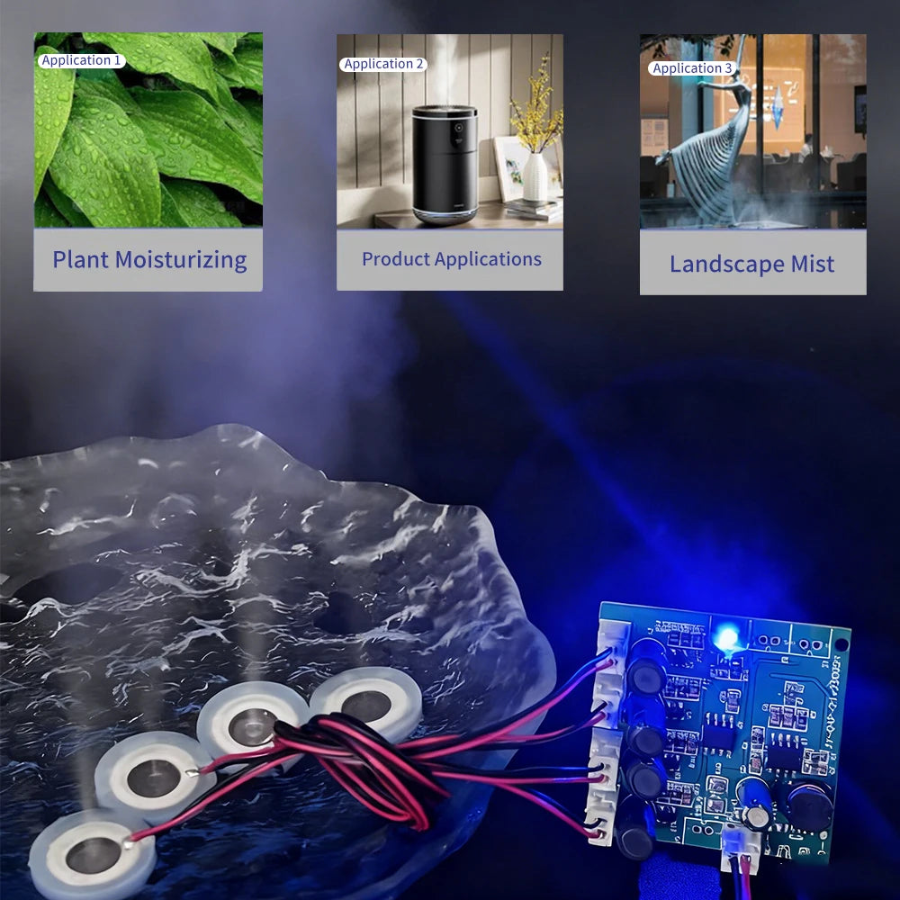 4 Spray Humidifier Module DIY Atomizer Control Board Driver Circuit Board 1Drag4 Plant Watering Heavy Fog Amount Assembly Simple Oasis Select