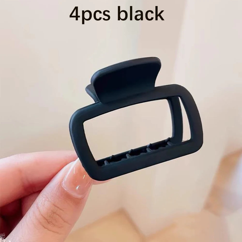 1/4PCS Women's Fashion Elegant Hair Clips Square Lightweight Hair Clips for Hairstyling Makeup Hair Claw Clips Shark Clips Oasis Select Black 4pcs