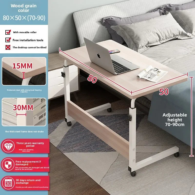 Multi-functional Computer desk Bedside table Mobile lifting small table Household small laptop holder with wheels Durable Oasis Select Maple 80 50