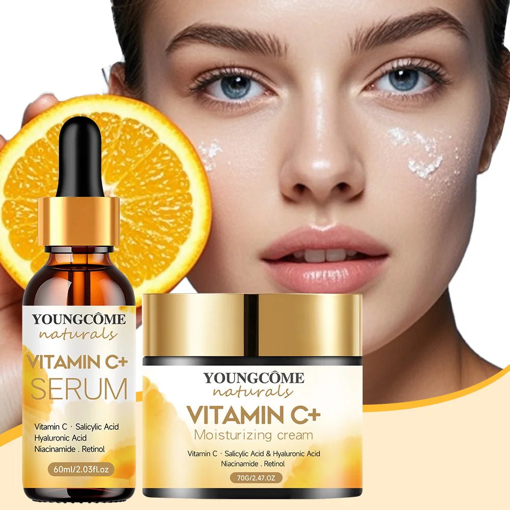 Vitamin C Face Cream & Essential Set Retinol Smooth Wrinkle Moisturizing Firming Hyaluronic Lightening Repairing Smooth Skincare Oasis Select