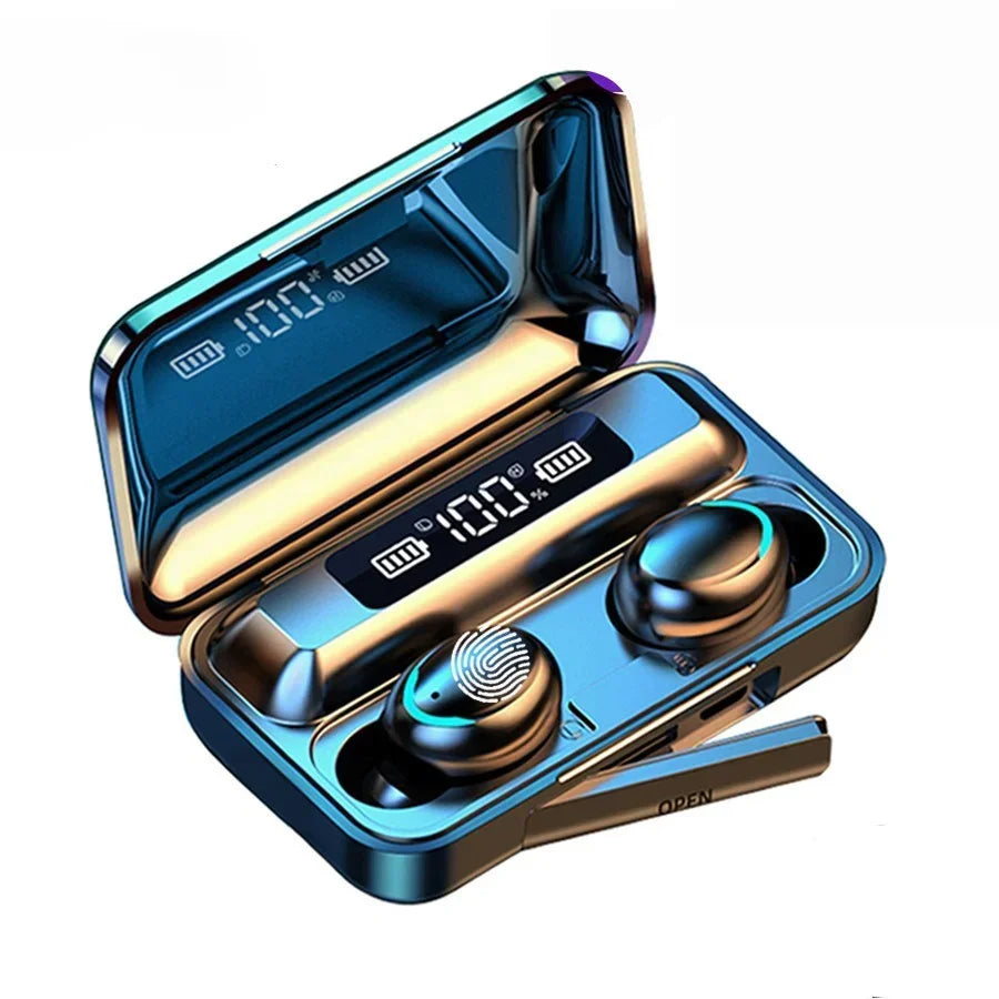 New F9 Bluetooth Headphones 9D Stereo High Bass Sport Earphones Handfree Touch Control Tws Wireless Earbuds Waterproof Headset Oasis Select