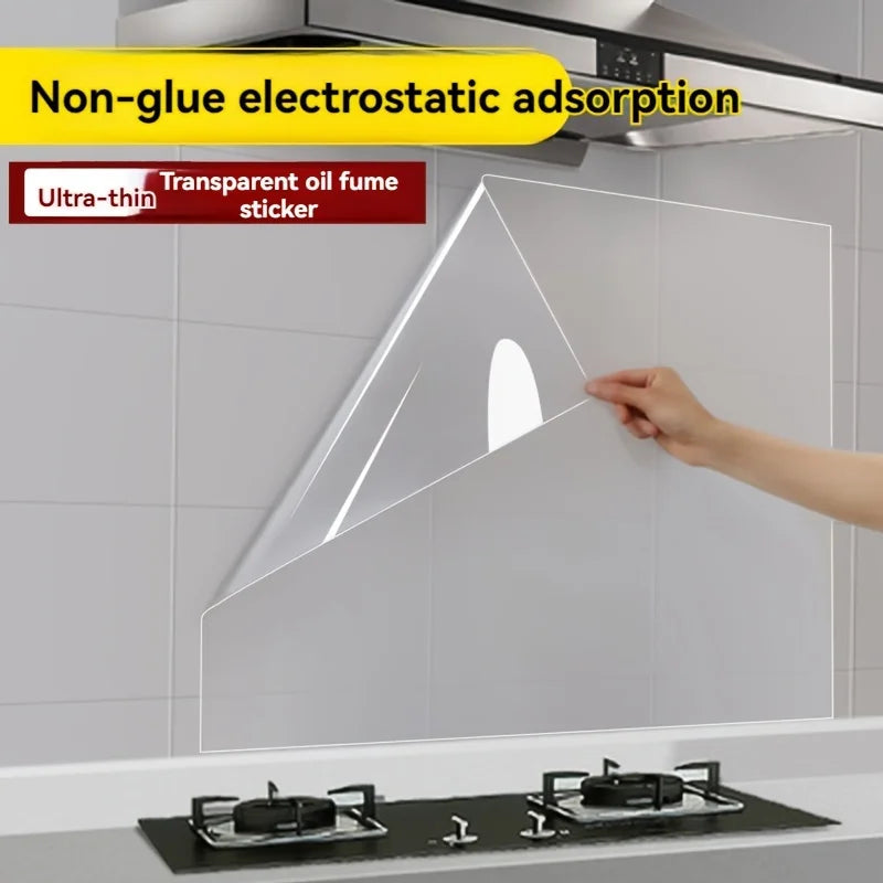 2 rolls Wall Protective Film Transparent Electrostatic Adsorption Oil-proof Waterproof Heat Resistant Wall Cabinet Decoration Oasis Select
