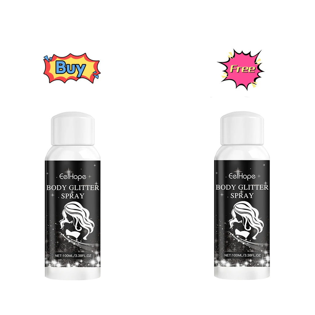 Quick Drying Universal Powder Spray Multipurpose Body Face Glitter Spray Clothes Highlighter Powder Gloss Shimmering Sparkle Oasis Select 2 X 100ml boxed