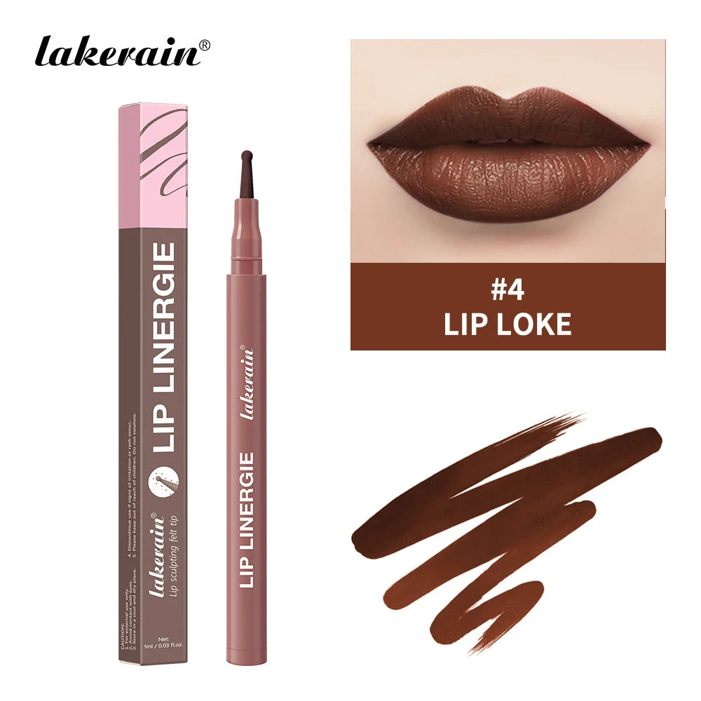 Lakerain Lip Liner Flexible Ballpoint Felt Tip Long Lasting Lip Liner Stain Waterproof No Transfer & Smudges 8 Color Lips Makeup Oasis Select LIP LOKE