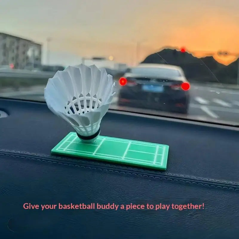 Creative Fun Rotating Badminton Car Ornament Shaking Shuttlecock Dashboard Decor For Car Decoration And Badminton Enthusiasts Oasis Select