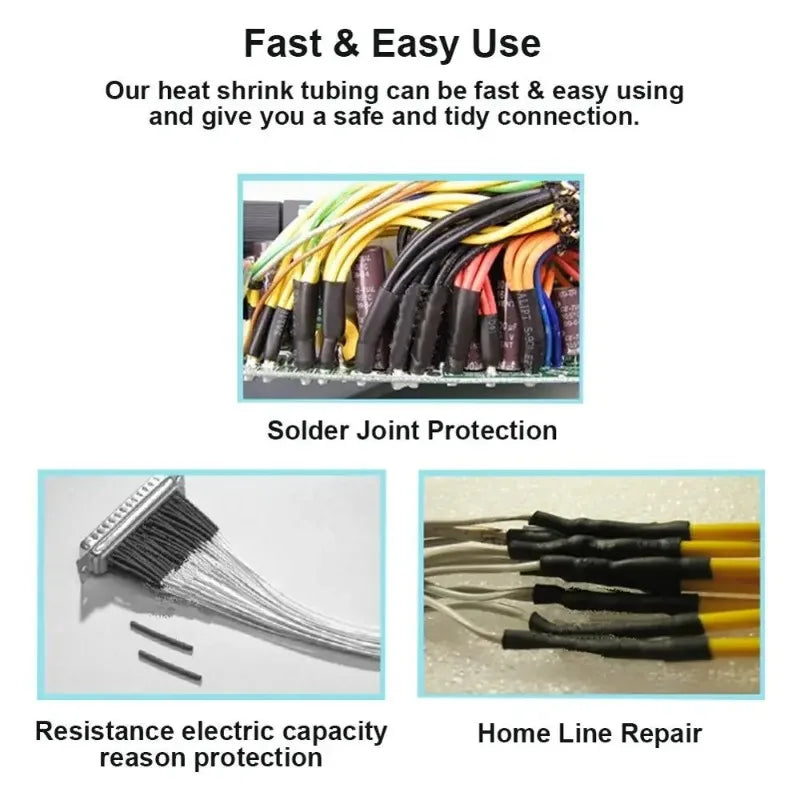 127/164/328/560/650/800PCS Heat Shrink Tube Shrinking Assorted Polyolefin Insulation Sleeving Wire Cable Sleeves Wrap