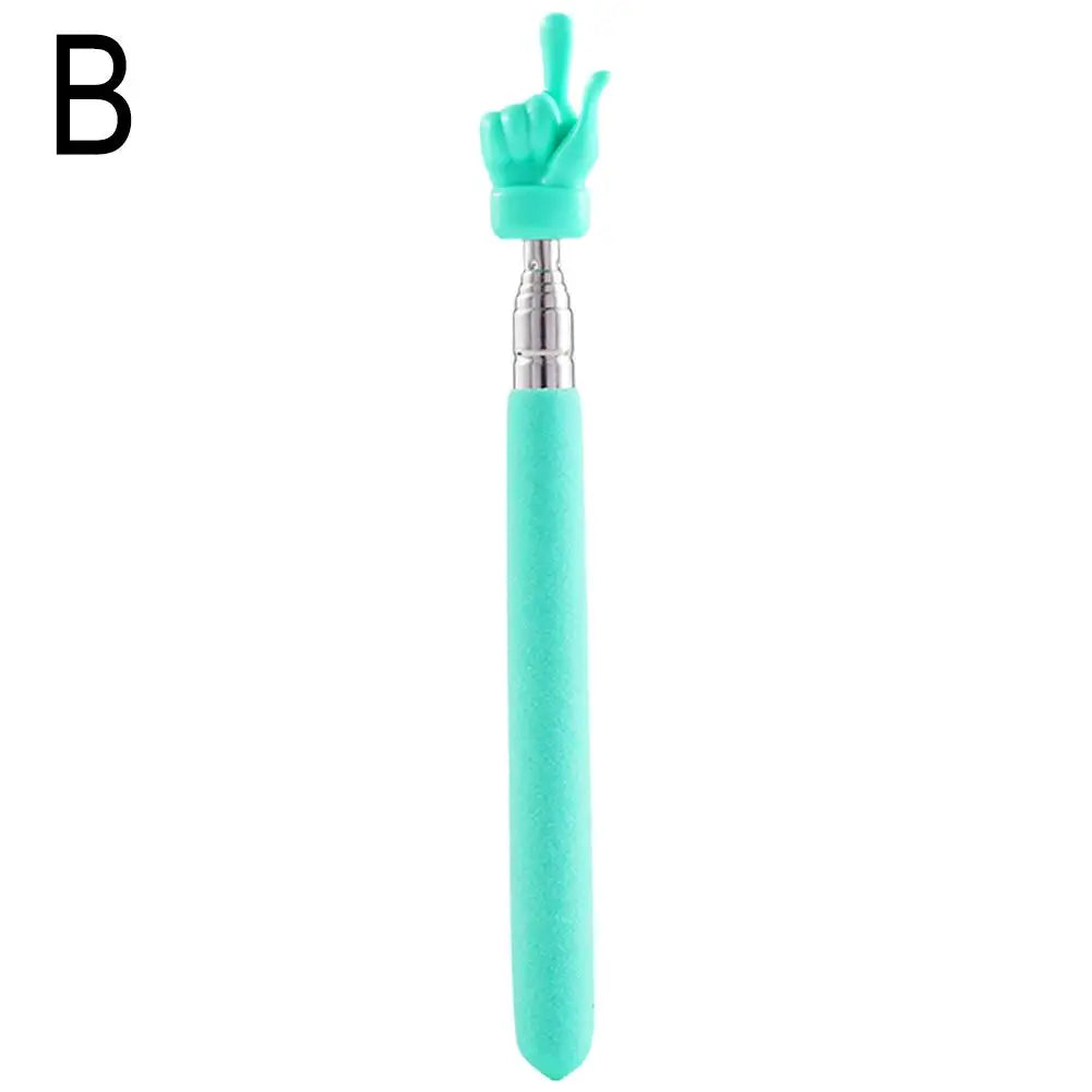 Retractable Teacher Pointer Finger Design StainlessSteel Telescopic School Teaching Pointer Stick Teacher Supplies for Classroom Oasis Select green