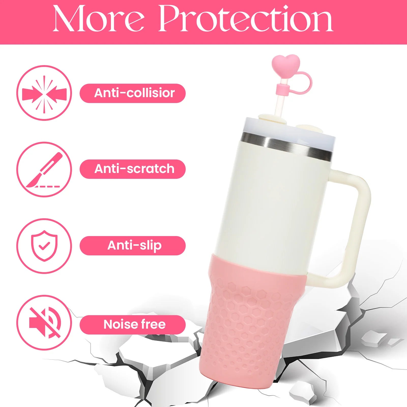Silicone Straw Cover for Stanley Cup 10mm | Dustproof Topper