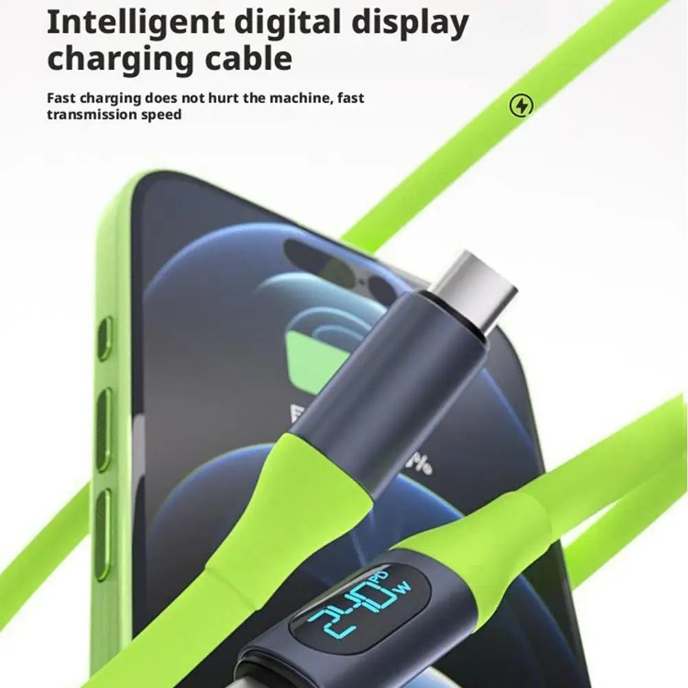 240W USB-C Fast Charging Cable with Digital Display – 1.5M