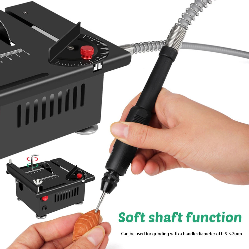 Mini Electric Table Saw 100W | 0–90° Adjustable DIY Cutter