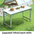 Folding table portable outdoor camping stall night market barbecue table aluminum alloy folding picnic table simple dining table Oasis Select White 100cm
