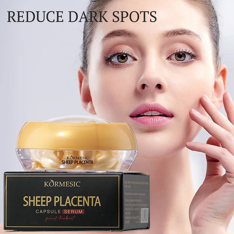 30-Pack Placenta Capsule Face Serum – Vitamin E & Hyaluronic Acid Face Serum Capsules Oasis Select